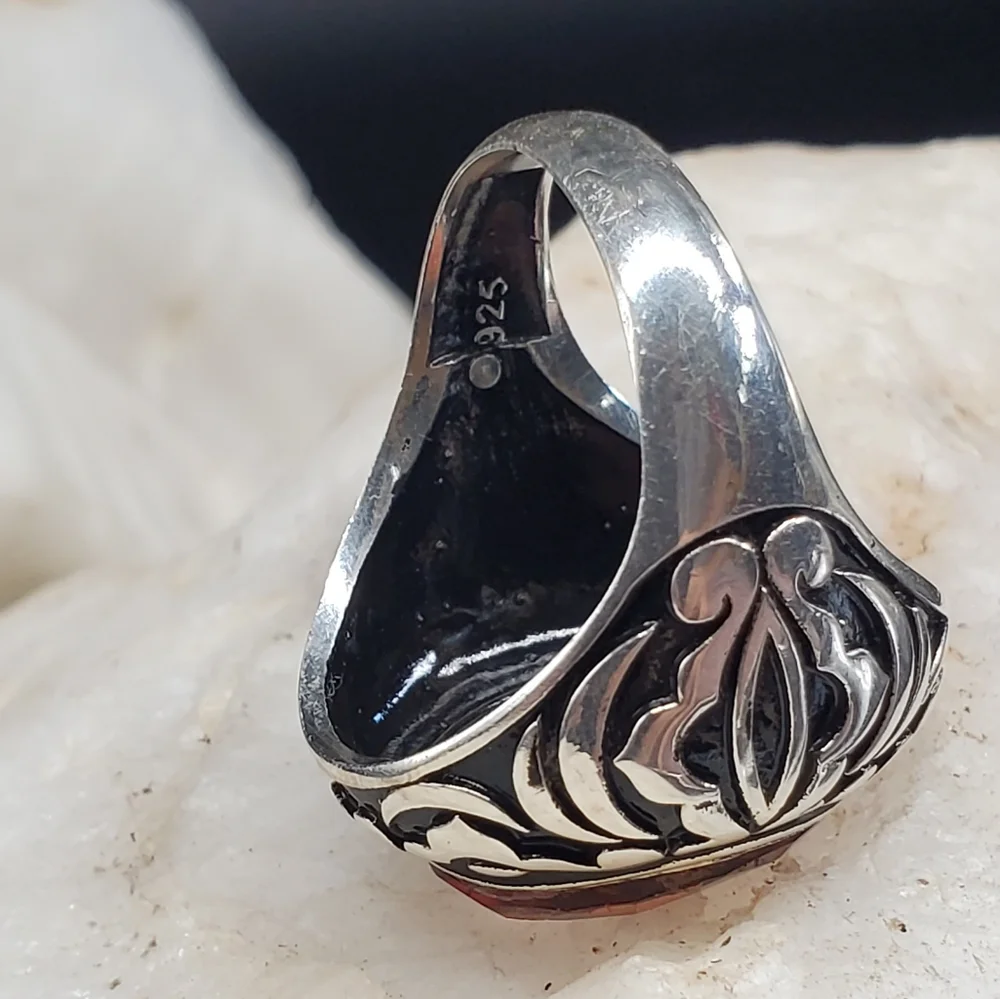 Unique Men's Jewelry Solid Sterling Silver 925 Alexandrite Stone Boho Ring